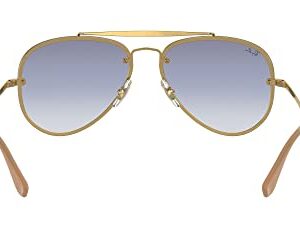 Ray-Ban RB3584N Blaze Aviator Sunglasses, Gold/Clear Gradient Light Blue, 61 mm