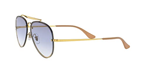 Ray-Ban RB3584N Blaze Aviator Sunglasses, Gold/Clear Gradient Light Blue, 61 mm