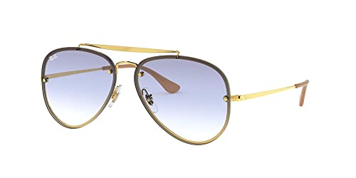 Ray-Ban RB3584N Blaze Aviator Sunglasses, Gold/Clear Gradient Light Blue, 61 mm