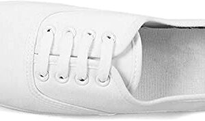 VenusCelia Women's Rainbow Lace Up Sneaker Shoes (8 M US,White)