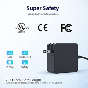 UL Listed Type C AC Charger Fit for Asus Zenbook UX325JA UX325EA UX363EA UX363E UX325J UX425JA UX425EA UX435EG UX425J UX425E UX371EA UX393JA UX393EA Laptop Power Supply Adapter Cord