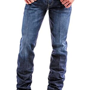 Cinch Men's Ian Slim Fit Jean, Dark Stonewash Zig zag, 29 x34