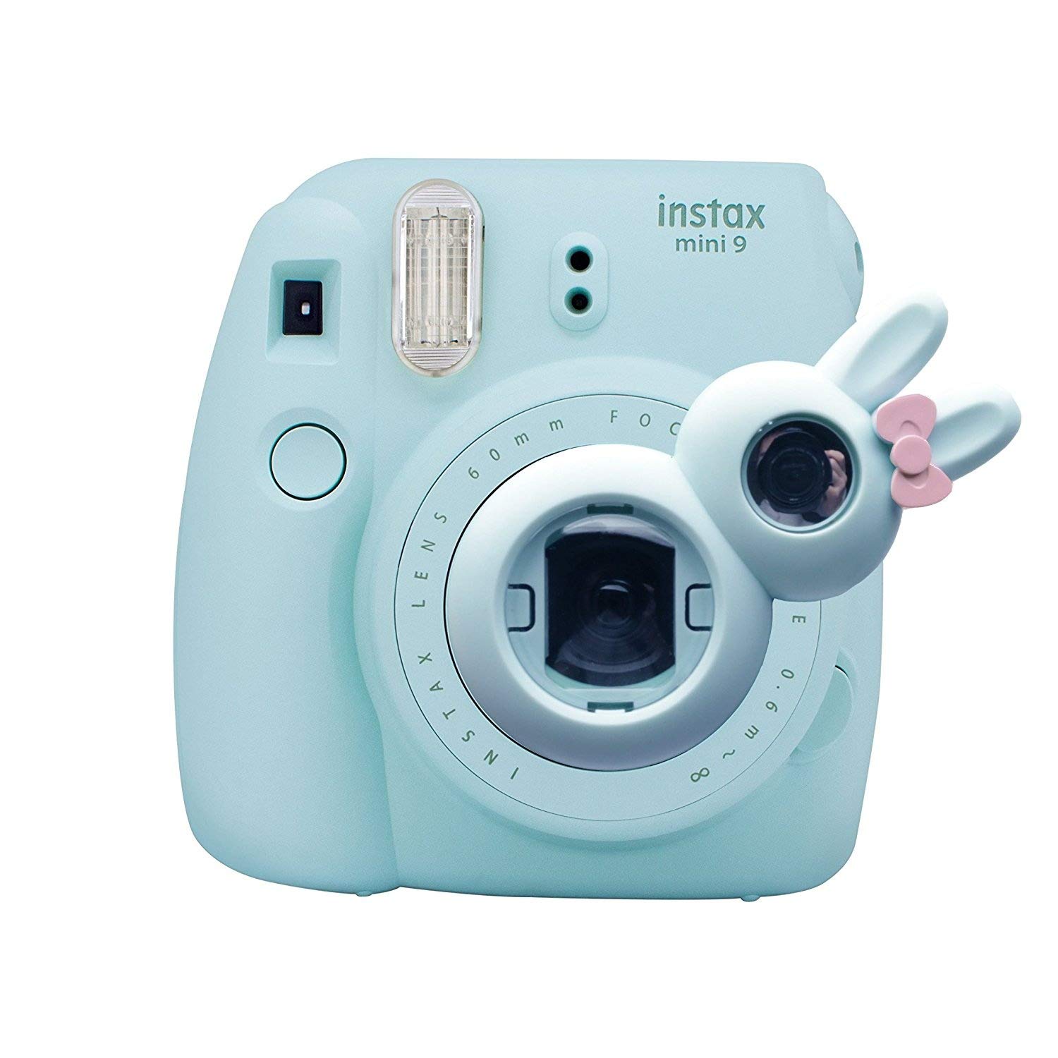 HelloHelio Cute Bunny Selfie and Close Up Lens Shot Mirror Compatible for Fujifilm Mini9 Mini 8 Mini10s Hellokitty Instant Camera (Ice Blue)