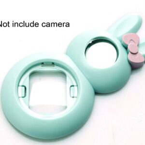 HelloHelio Cute Bunny Selfie and Close Up Lens Shot Mirror Compatible for Fujifilm Mini9 Mini 8 Mini10s Hellokitty Instant Camera (Ice Blue)