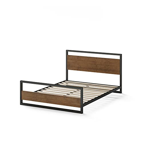 ZINUS Suzanne Bamboo and Metal Platform Bed Frame with Footboard / Wood Slat Support / No Box Spring Needed / Easy Assembly, King