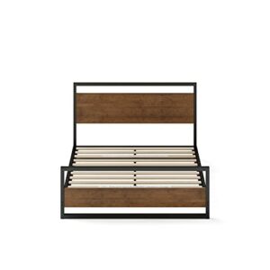 ZINUS Suzanne Bamboo and Metal Platform Bed Frame with Footboard / Wood Slat Support / No Box Spring Needed / Easy Assembly, King