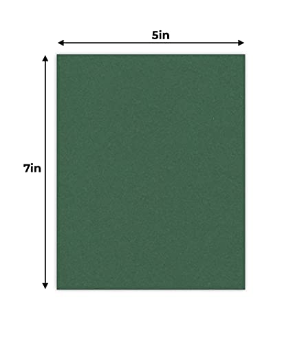 Hunter Green 5x7 Backing Board - Uncut Photo Mat Board (10-Sheets)