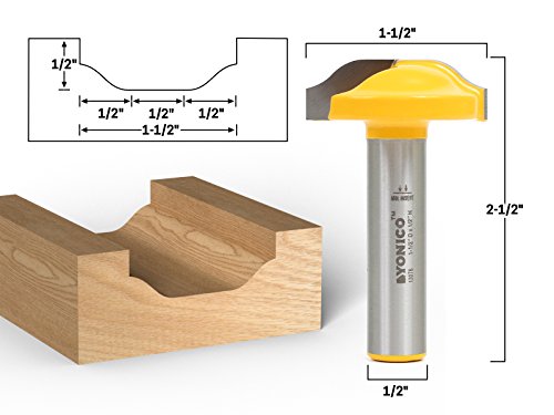 YONICO CNC Cabinet Door Raised Panel Router Bit Ogee Panel 1/2-Inch Shank 13076