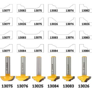 YONICO CNC Cabinet Door Rail & Stile Router Bit (Traditional Ogee - 1-1/4" CD - 1/2" Shank)