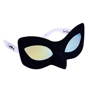 sun-staches miraculous cat noir sunglasses costume accessory, uv400 lenses, black cat mask, one size fits most