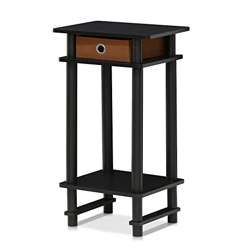 Furinno 17017 Turn-N-Tube End Table, 1-Pack, Espresso