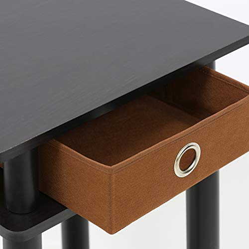 Furinno 17017 Turn-N-Tube End Table, 1-Pack, Espresso