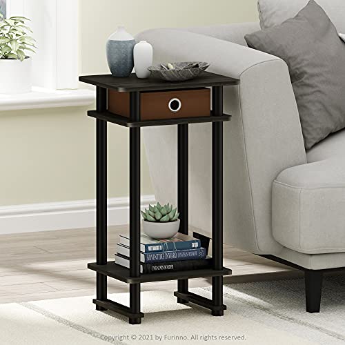 Furinno 17017 Turn-N-Tube End Table, 1-Pack, Espresso