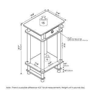 Furinno 17017 Turn-N-Tube End Table, 1-Pack, Espresso