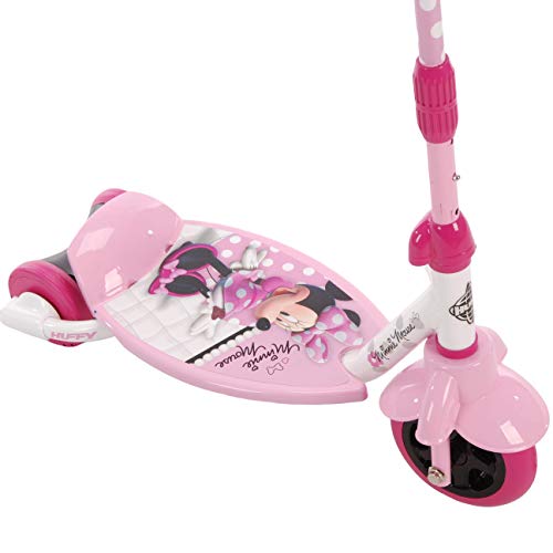 Huffy Preschool Toddler Kids Disney Minnie Mouse 3, 2, Grow Scooter Toy with Convertible Design and Adjustable Height for Ages 3 to 5, Pink