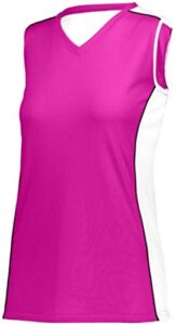augusta sportswear womens paragon jersey 2xl power pink/white/black
