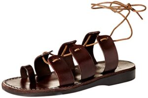 deborah - leather lace up sandal - brown