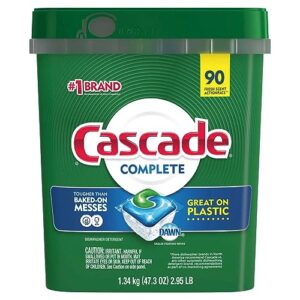 cascade actionpacs dishwasher detergent (complete 90 count), (pack of 1), white