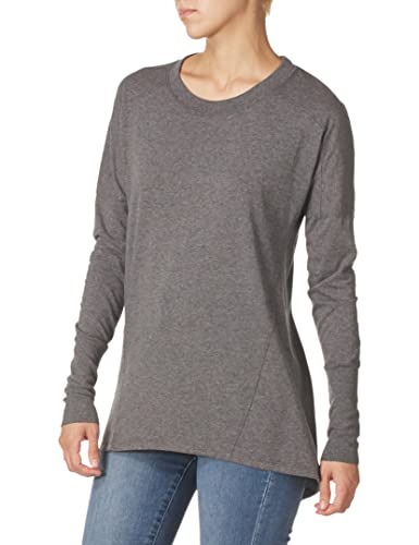 Fruit of the Loom Women's Essentials All Day Long Sleeve Scoop Neck T-Shirt, BLACK HEATHER,XL