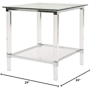 Christopher Knight Home Orianna Acrylic and Tempered Glass Square Side Table, Clear, 24 in x 24 in x 24 in