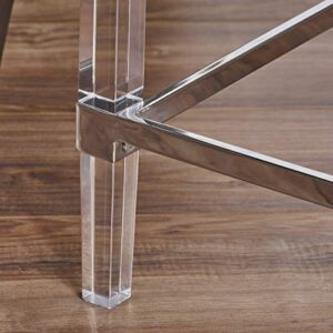 Christopher Knight Home Orianna Acrylic and Tempered Glass Square Side Table, Clear, 24 in x 24 in x 24 in