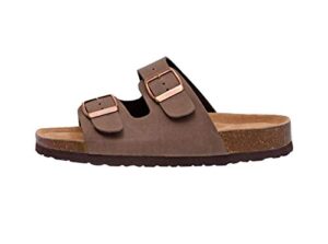cushionaire women's, lane slide sandals brown 6.5 m