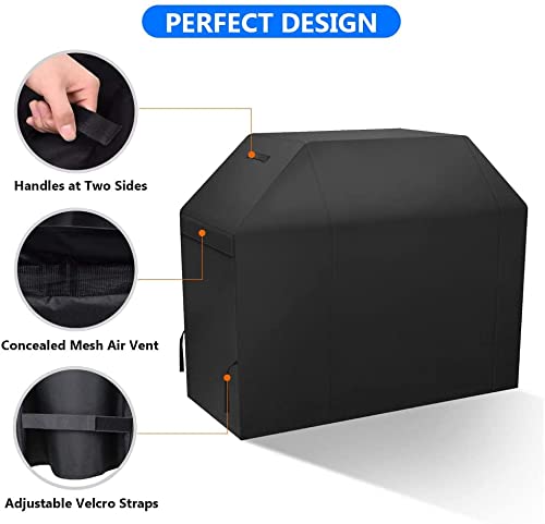 Grill Cover, BBQ Cover – NEXCOVER 58 Inch Heavy Duty Waterproof Barbecue Cover for Weber Genesis II, Genesis II LX 300 Series & Genesis 300 Series Gas Grills, Weather Resistant, Fade Resistant, Black