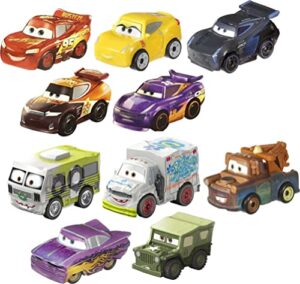 mattel disney cars toys mini racers set of 10 mini toy cars & trucks, collectibles inspired by disney movies [styles may vary] (amazon exclusive)