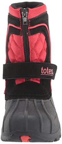 totes Boy's Unisex Kids Bradley Snow Winter Boots, Black/Red, 11 Little