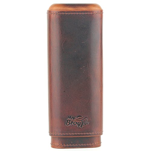 Leather Cigar Case - Two Tone Aniline Leather - [Tan]