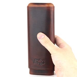 Leather Cigar Case - Two Tone Aniline Leather - [Tan]