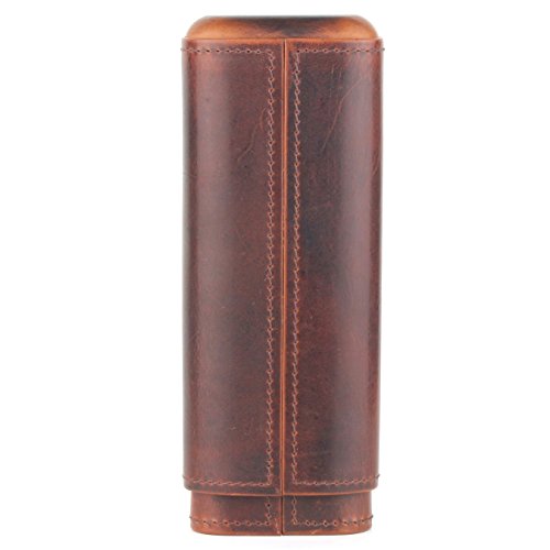 Leather Cigar Case - Two Tone Aniline Leather - [Tan]