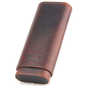 Leather Cigar Case - Two Tone Aniline Leather - [Tan]