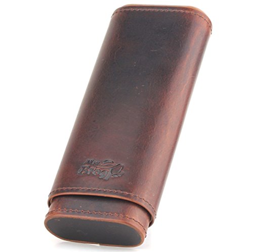 Leather Cigar Case - Two Tone Aniline Leather - [Tan]