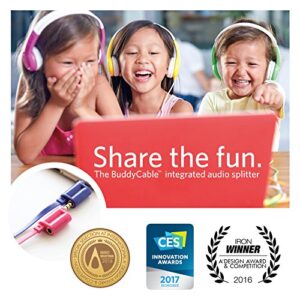 ONANOFF Explore Foldable, Volume-Limiting Kids Headphones, Built-in Microphone, BuddyCable, Perfect for iPad, iPhone, Fire, and Android, Yellow