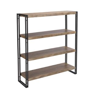fivegiven 4 tier bookshelf rustic industrial bookcase etagere open office book shelf, sonoma oak