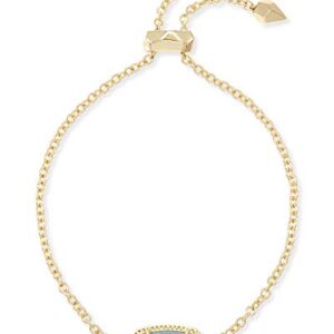 Kendra Scott Elaina Link Chain Bracelet for Women, Dainty Fashion Jewelry, 14k Gold-Plated Brass, Light Blue Illusion