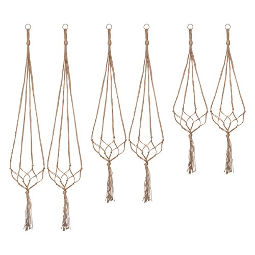 Plant Hangers Indoor Macrame Hanging Planter Holder 6 Pack, 3 Sizes