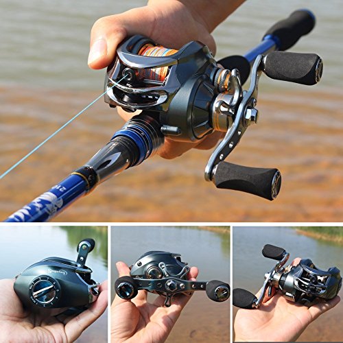 Sougayilang Baitcasting Fishing Reel, 11+1 Shielded Bearings, 18LB Carbon Fibre Drag, 7.0:1 Baitcsters,Magnetic Brake System Fishing Reel