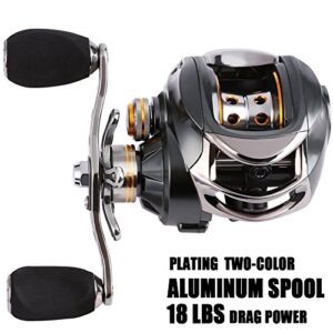 Sougayilang Baitcasting Fishing Reel, 11+1 Shielded Bearings, 18LB Carbon Fibre Drag, 7.0:1 Baitcsters,Magnetic Brake System Fishing Reel