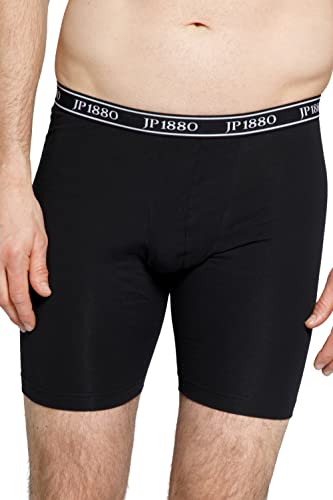 JP 1880 Menswear Big & Tall Plus Size L-8XL Stretch Cotton Long Leg Boxer Briefs Black 54/56 711242 10