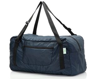 holyluck foldable travel duffel bag for women & men luggage great for gym (navy blue) one_size