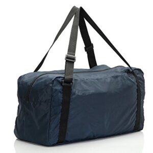 HOLYLUCK Foldable Travel Duffel Bag For Women & Men Luggage Great for Gym (Navy Blue) One_Size
