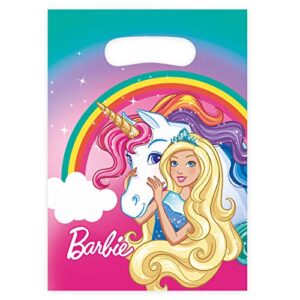 amscan 11012124 barbie dreamtopia plastic treat bags - 8 pcs