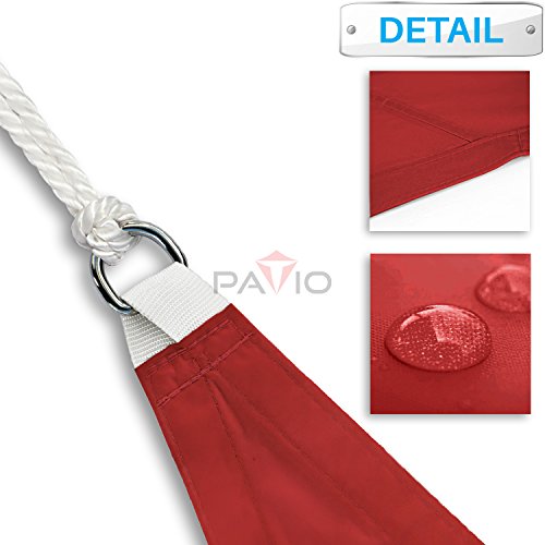 Patio Paradise Sun Shade Sail 12' x 12' x 17' Right Triangle Canopy Waterproof 260GSM UV Block Durable Awning Canopy Outdoor Garden Backyard Red