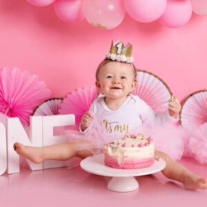 Baby Birthday Crown, Birthday Party Hat for 4 Years Girls Boys Unisex Tiara Photo Props Decorations Birthday Gifts