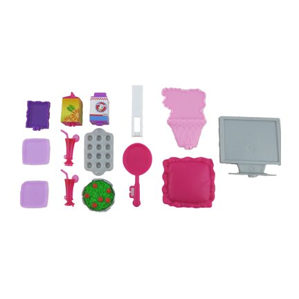 Replacement Parts for Barbie Glam Vacation House - X7945 Barbie Doll Size Accessories ~ TV, Kitchen Supplies, Pillow, Flowers and More