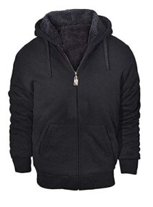 sweatshirts for men zipper hoodie, fleece lining sweater jacket black large