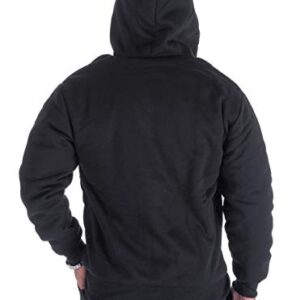 Sweatshirts for Men Zipper Hoodie, Fleece Lining Sweater Jacket Black Large