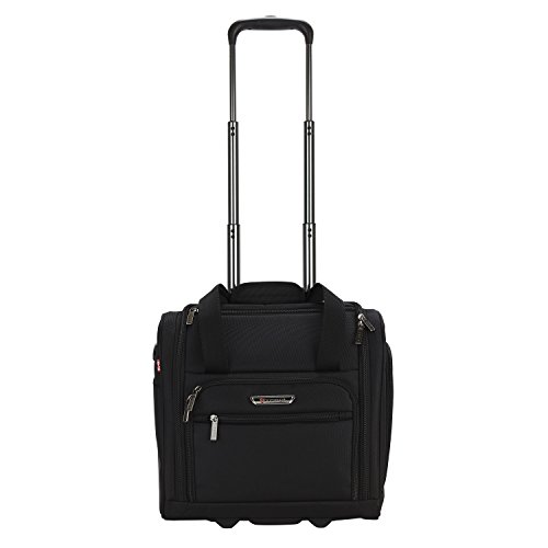 TPRC Smart Under Seat Carry-On Luggage with USB Charging Port, Black, Underseater 15-Inch